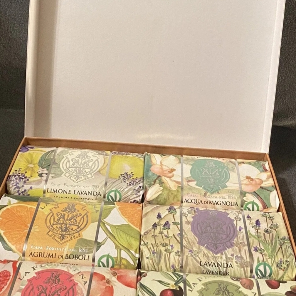 La Florentina Bar Soap Set Shea butter Olive Oil Natural Extract 6 Bars 6 Scents